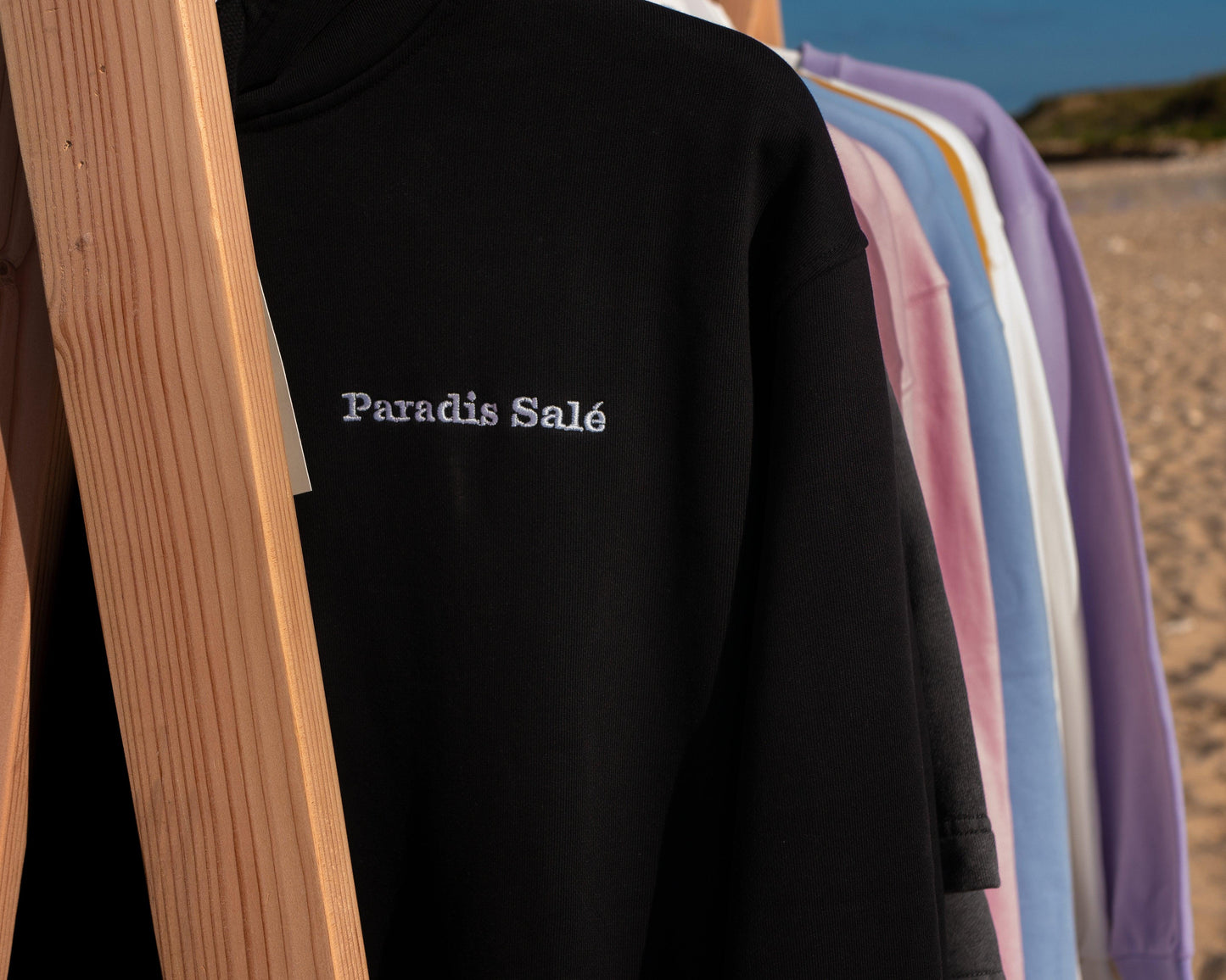 Hoodie capuche coton organique très épais ICONIQUE noir - Paradis Salé