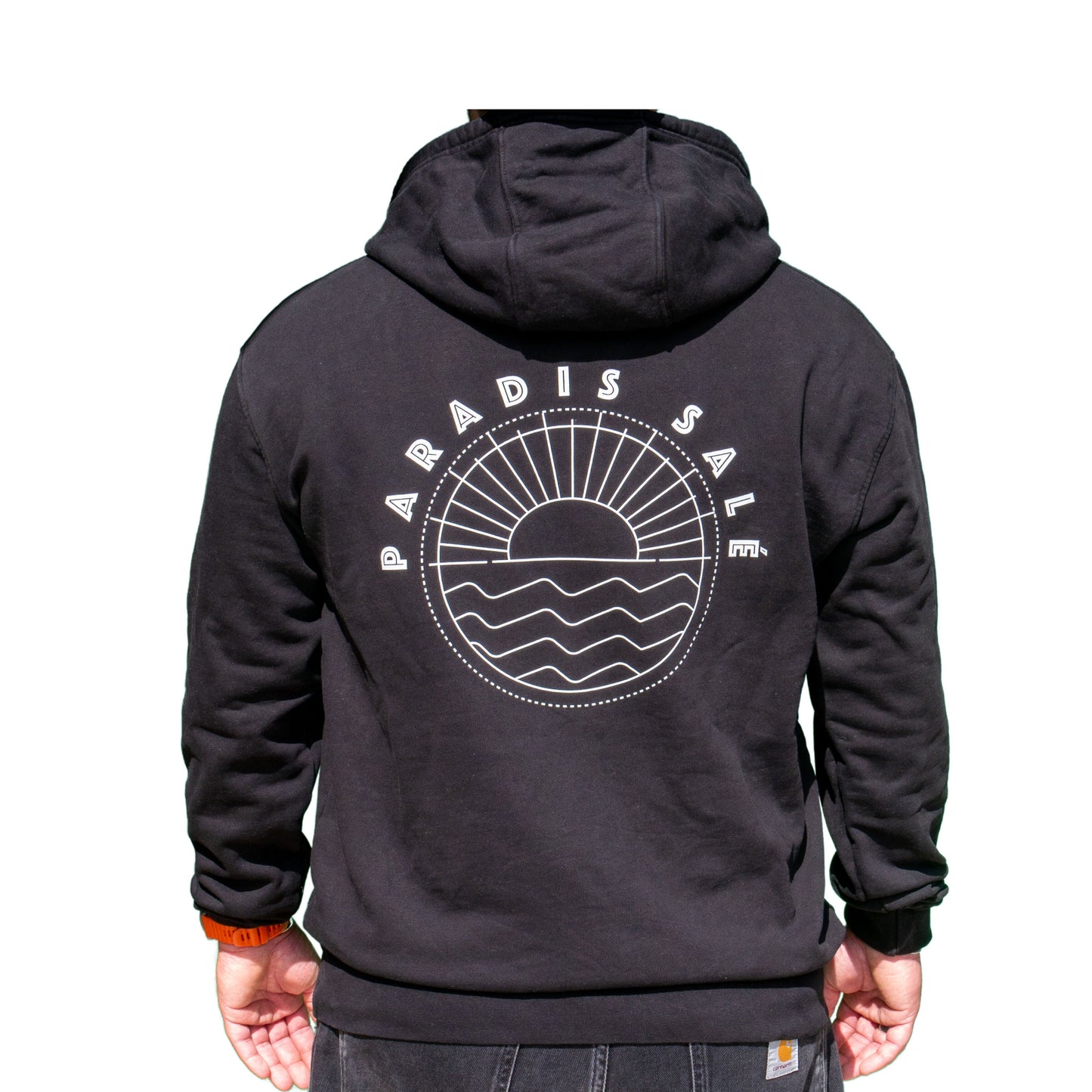 Hoodie capuche coton organique très épais ICONIQUE noir
