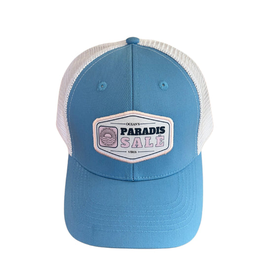Casquette trucker bleu logo vintage