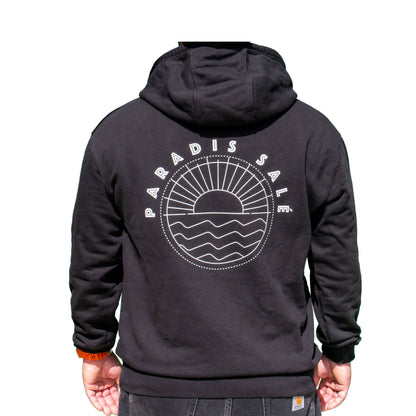 Hoodie capuche coton organique très épais ICONIQUE noir